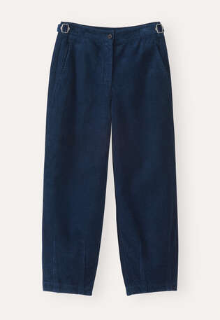 Cropped tapered-leg trousers, Dark petrol, webstill