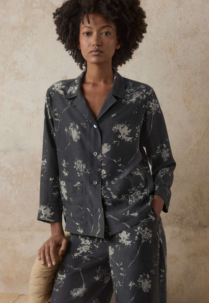 Printed silk pyjamas, Soft midnight, completeTheLook