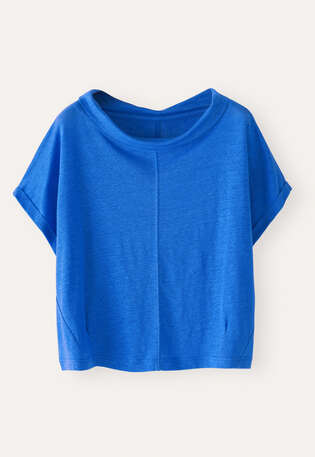 Turned-over neck top, Bright bluebell, webstill