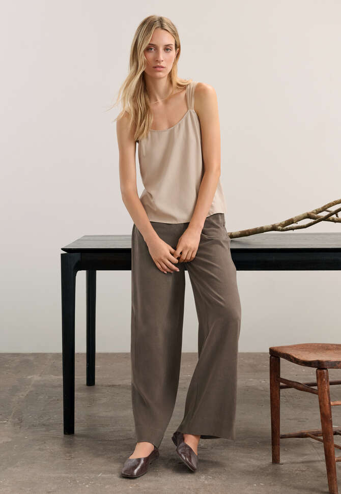 Chiffon strap camisole, Soft fawn, completeTheLook