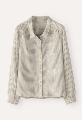 Dot-weave shirt, Ecru blue, webstill