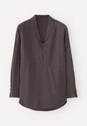 Shawl-collar blouse, Grey brown, webstill