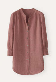 Long curved-hem shirt, Soft mahogany, webstill