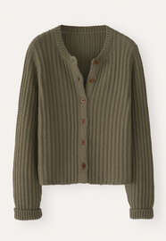 Rib-stitch cardigan, Dark olive, webstill