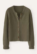 Rib-stitch cardigan, Dark olive, webstill