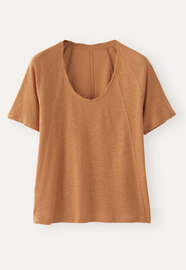 Scoop-neck T-shirt, Soft terracotta, webstill