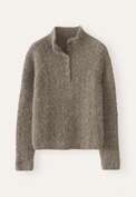 Button-neck sweater, Dark taupe, webstill