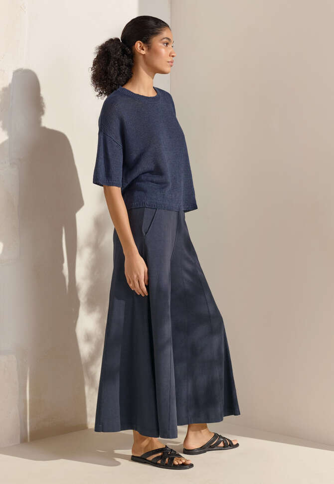 Short-sleeve sweater, Blue black, completeTheLook