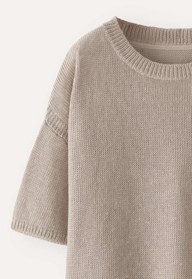 Short-sleeve sweater, Mink, completeTheLook