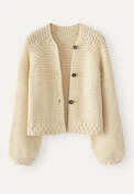 Hand-knitted cardigan, Ecru, webstill