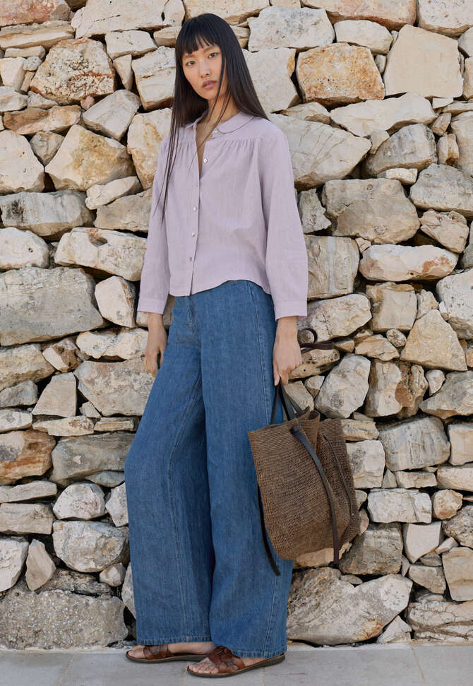 Round-collar shirt, Lavender, completeTheLook