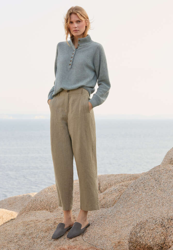 Buttoned-neck sweater, Lagoon, completeTheLook
