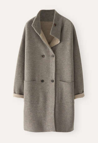 Collared coatigan, Taupe, webstill