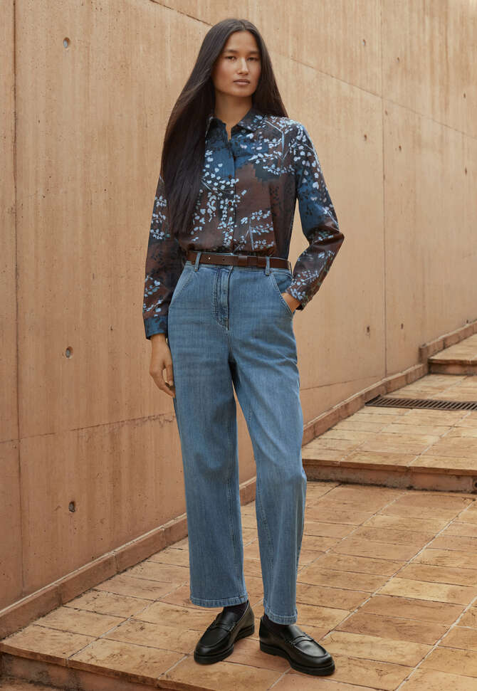 Printed shirt, Brown blue, completeTheLook