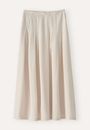 Long pleated skirt, Pale natural, webstill