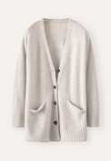 V-neck cardigan, Grey pearl, webstill