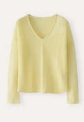 V-neck ribbed panel sweater, Sherbet, webstill