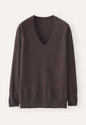 V-neck sweater, Maroon brown, webstill