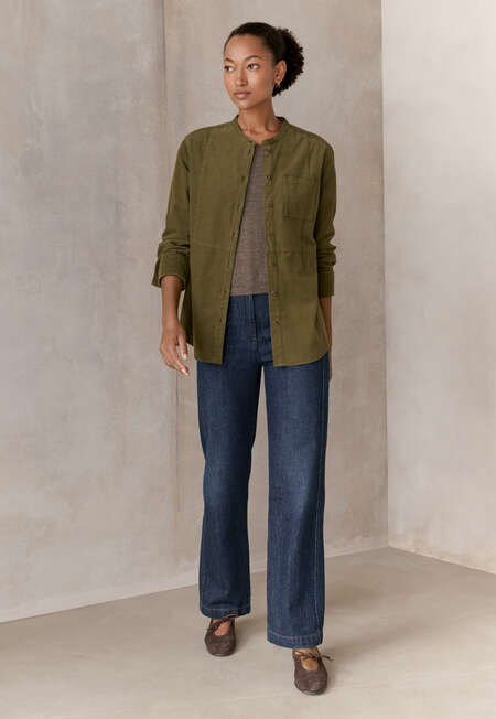 Fine-wale cord shirt, Dark fern, completeTheLook