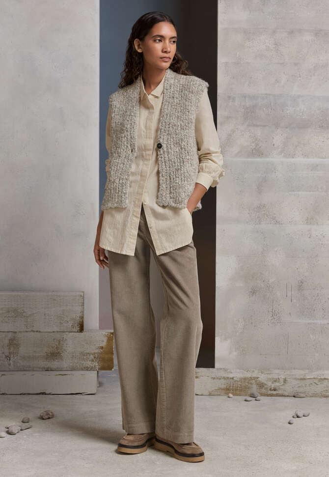 Knitted gilet, Natural grey, completeTheLook