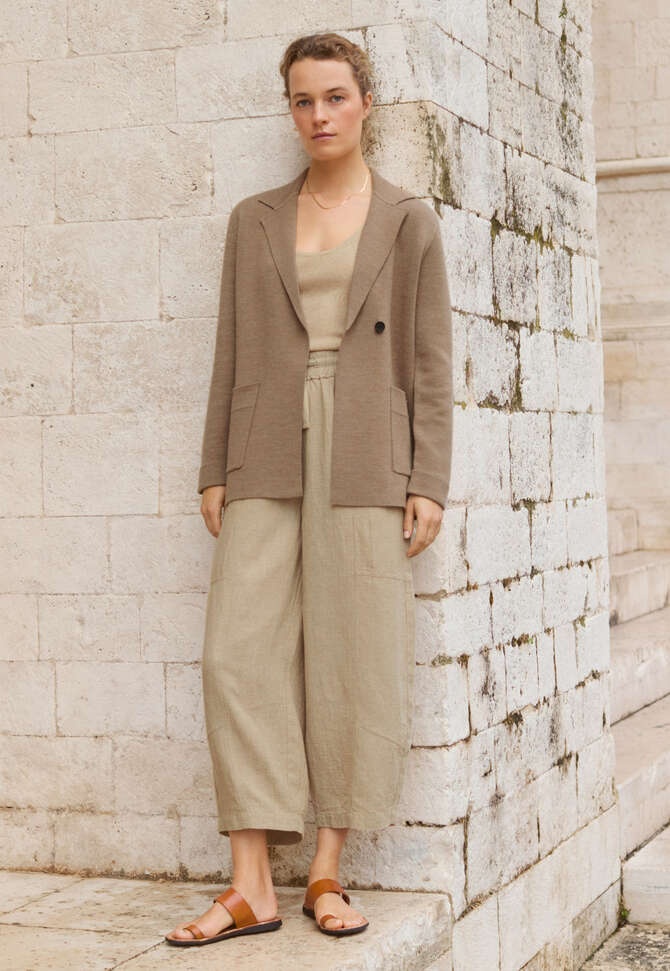 Knitted blazer, Soft camel, completeTheLook