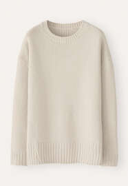 Easy round-neck sweater, Pearl, webstill