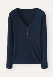 Ribbed v-neck sweater, Dark petrol, webstill