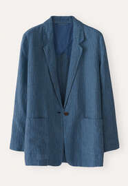 Long jacket, Petrol blue, webstill