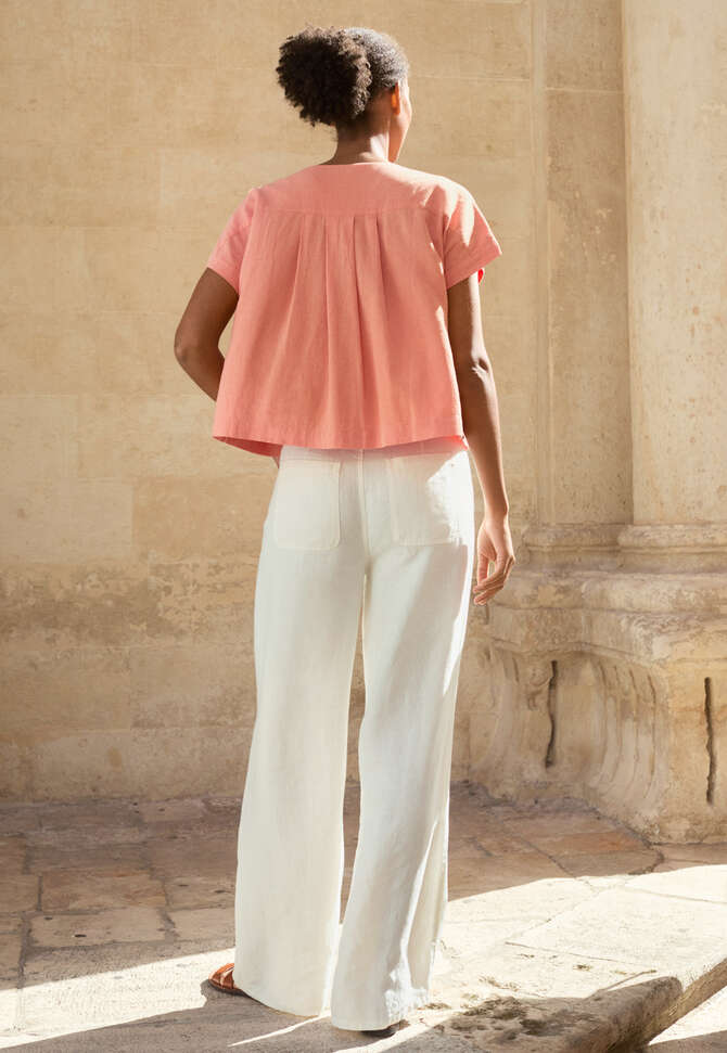 Wide-leg jeans, Ecru, completeTheLook