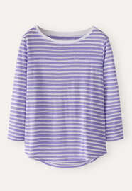 Striped jersey top, Violet white, webstill