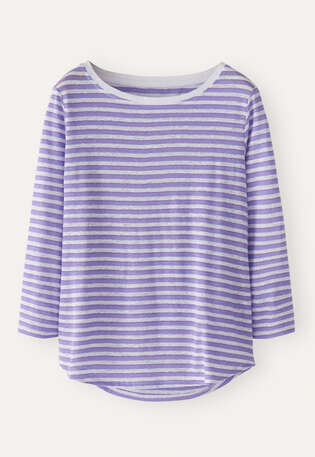 Striped jersey top, Violet white, webstill