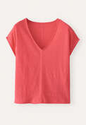 V-neck top, Bright coral, webstill