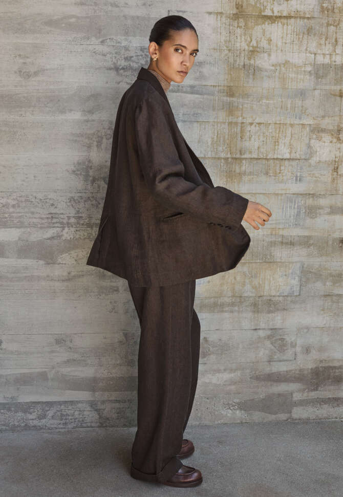 Double-breasted jacket, Black brown, completeTheLook