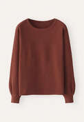 Moss-stitch sweater, Orange chilli, webstill