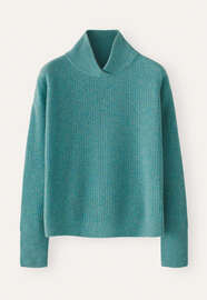 Rib-stitch sweater, Ocean turquoise, webstill