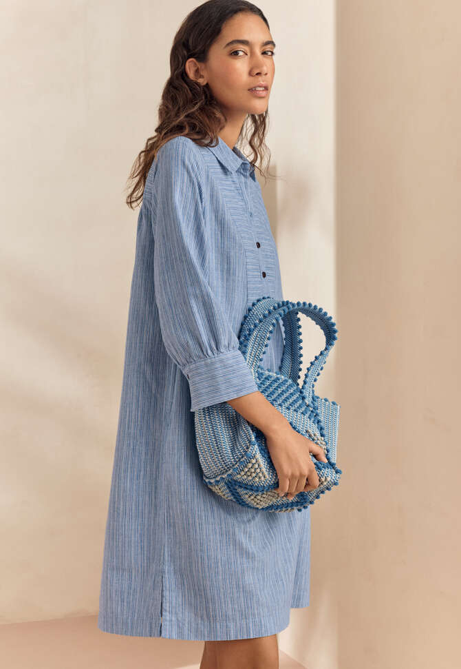 Bib-detail dress, Cornflower blue, completeTheLook