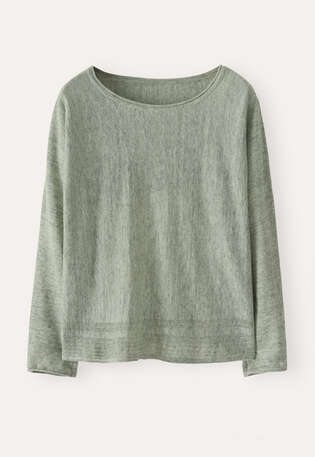Dolman-sleeve sweater, M&eacute;lange sage, webstill