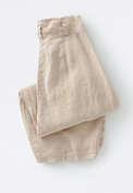 Wide cropped linen trousers, Pale stone, webstill