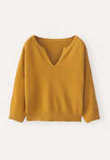 Notch-neck sweater, Mustard, webstill