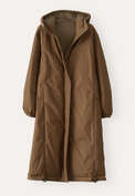 Long padded coat, Tobacco brown, webstill