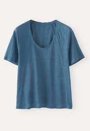 Scoop-neck T-shirt, Dark marine, webstill