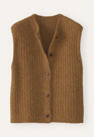 Sleeveless cardigan, Toffee, webstill