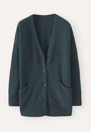V-neck cardigan, Petrol slate, webstill