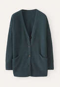 V-neck cardigan, Petrol slate, webstill