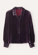 Velvet collared top, Dark plum, webstill