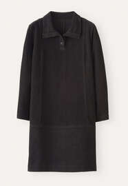 Cord funnel-neck dress, Espresso, webstill