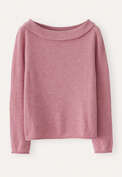 Turn-over boat-neck sweater, Berry pink, webstill
