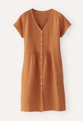 Tuck-detail dress, Soft orange, webstill