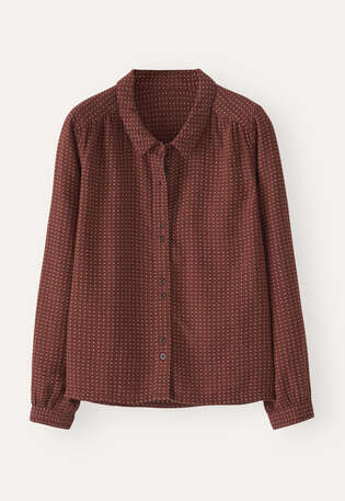 Dot-weave shirt, Rust red, webstill