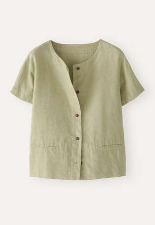 Short-sleeve blouse, Pale sage, webstill